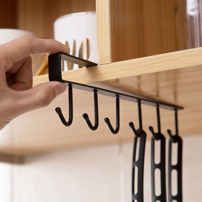 Manufacturer's direct supply of perforated iron kitchen hooks, storage hangers under cabinets, traceless, nail free partition hooks, wholesale